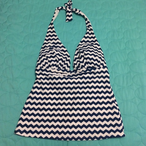 Navy Chevron Tankini Top