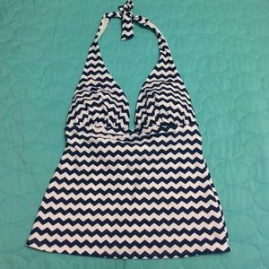 Navy Chevron Tankini Top
