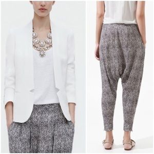 Zara Basic Animal Print Harem Trousers
