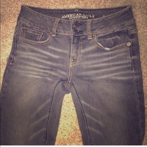 AE boho artist flare jeans gray extra long