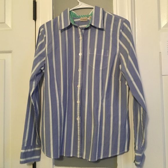L. L. Bean blue/green button down.