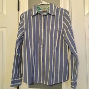 L. L. Bean blue/green button down.