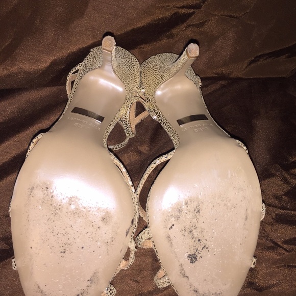 Badgley Mischka Gold Snake Sandals - Picture 3 of 3