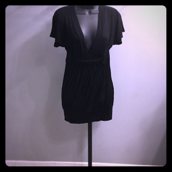 Forever 21 black deep v dress LBD