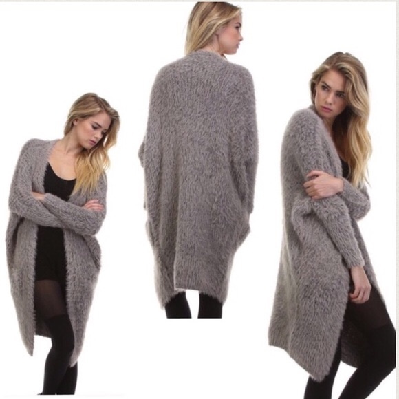 Tea n Cup Rose Faux Fur Pocket Sweater Coat