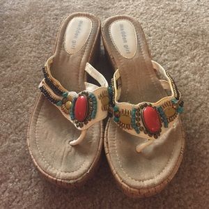 Flip flop wedge shoe