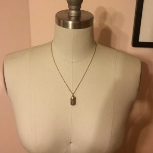 Amethyst geode necklace on gold chain