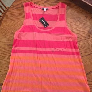 Express pink striped tank top