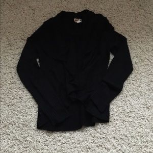 Black Ruffled Cardigan