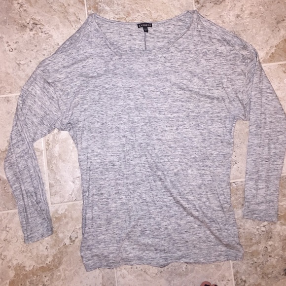 Grey express top with shoulder cut out