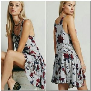 Free People Trapeze lace slip dress in Smoke