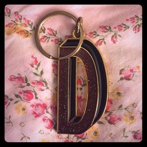 Vintage "D" Key Ring Gold Tone