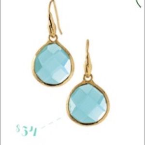Stella and dot light blue drop earrings