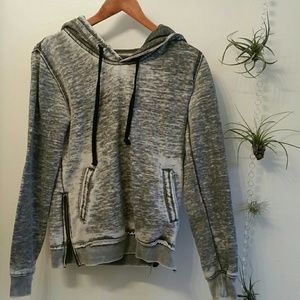 Acid wash grey athletic hoodie