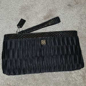 Coach Pleated Large Wristlet Black