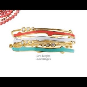 Vintage Stella & dot coral bangles
