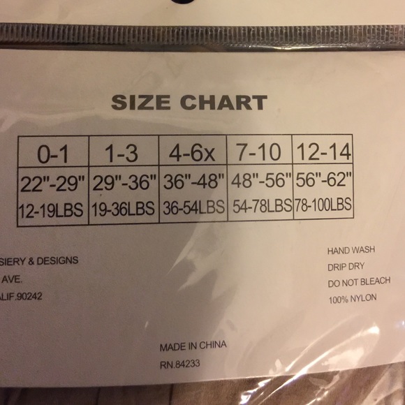 Girls pantyhose sz 1-3 - Picture 2 of 3