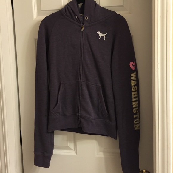 PINK Victoria's Secret Sweaters - Victorias Secret Pink Univ of Washington Zipup