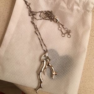 Vintage Stella & Dot silver coral necklace