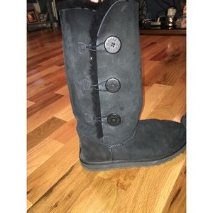 Black Triple Bailey Button Uggs