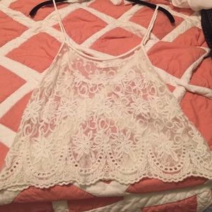 LF sheer white top