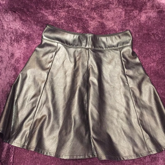Black faux leather skirt