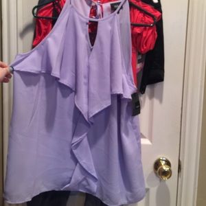purple ruffle tank top
