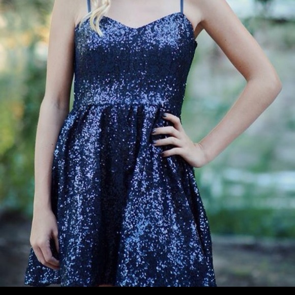 Navy blue "B. Darlin" sequin dress
