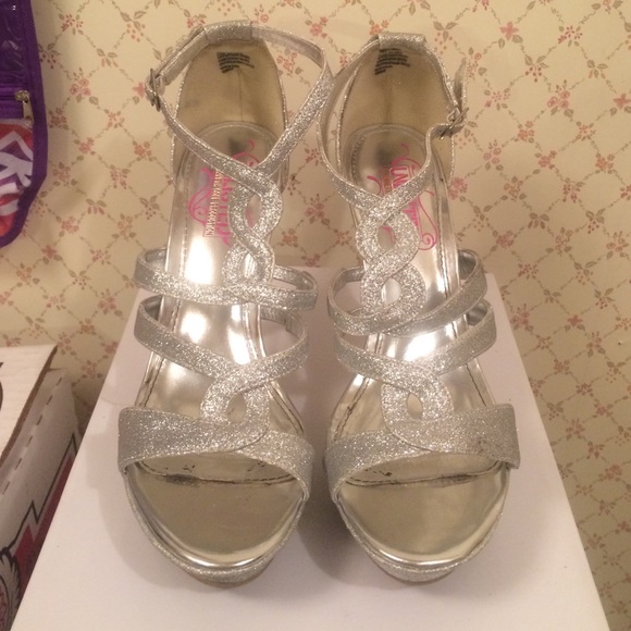 Silver Glitter Heels