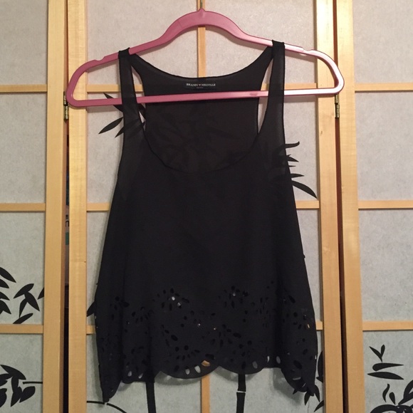 Brandy Melville Scallop Trim Cutout Tank Top