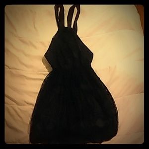 Gothic lace halter top dress