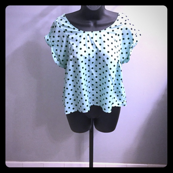 Charlotte Russe mint green polka dot top