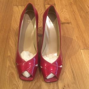 Red patent Stuart Weitzman pumps