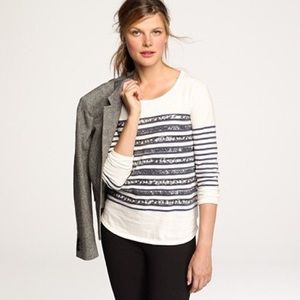 J. Crew Sequin 3/4 Sleeve Top