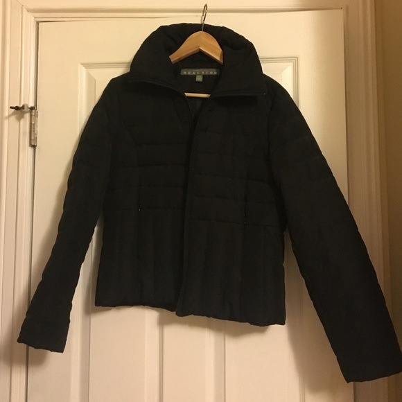Kenneth Cole Black Puffer Jacket in Medium.