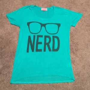 Teal Nerd T shirt