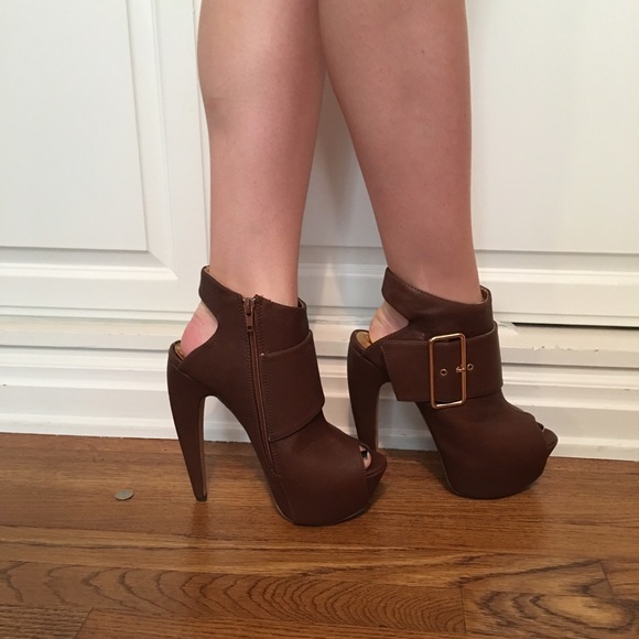 brown booties (heels)
