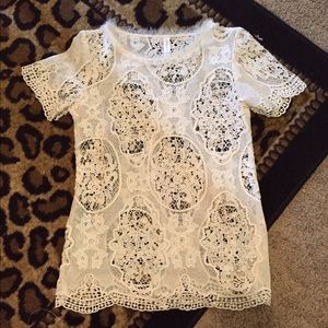 Xhilaration white lace top