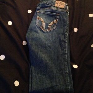 Dark colored hollister boot cut jeans