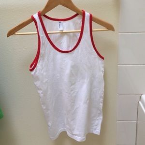 Red and white tank top