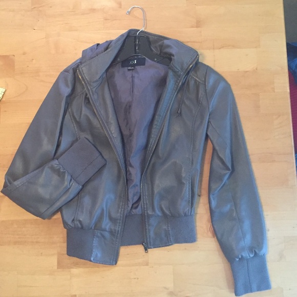 Faux leather grey jacket