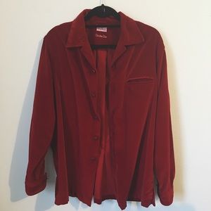 SALE Red Velvet Vintage Christian Dior Blouse