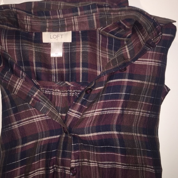 LOFT Tops - LOFT Plaid Button Down