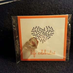 Pave heart slide in gold