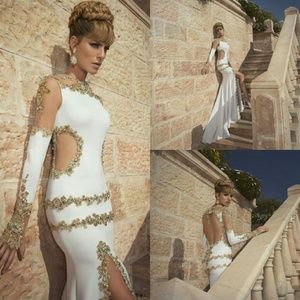 Ivory satin evening  gown