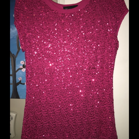 INC International Concepts Tops - INC hot pink sequined top size medium