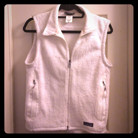 Patagonia white polyester vest, size M