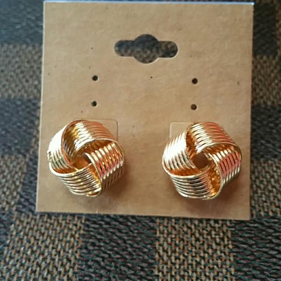 Large knotted gold earrings
