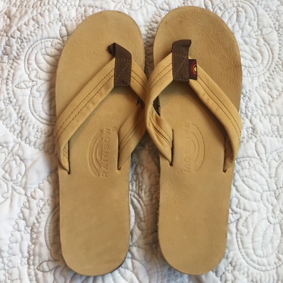 Rainbow leather sandals