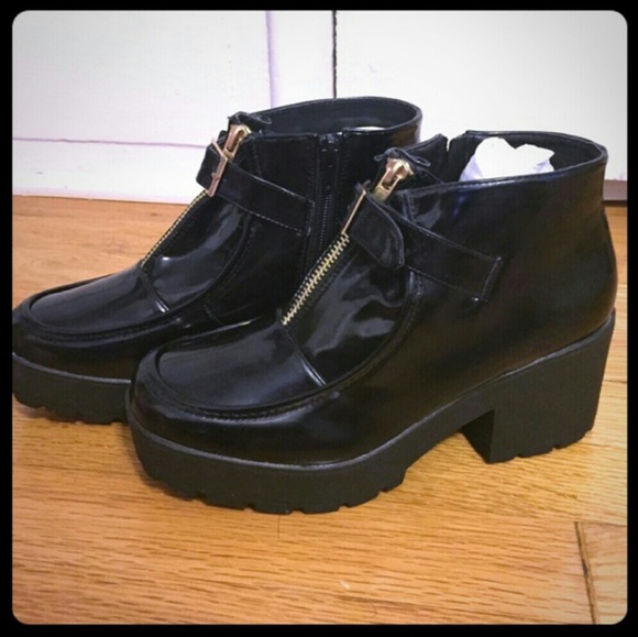 Tia Buckle Trim Cleated Ankle Boots